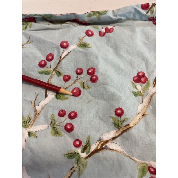 Pottery Barn Queen/Full Duvet Set 2 Shams Cardinal Berries Winter Bird holiday - Picture 7 of 10